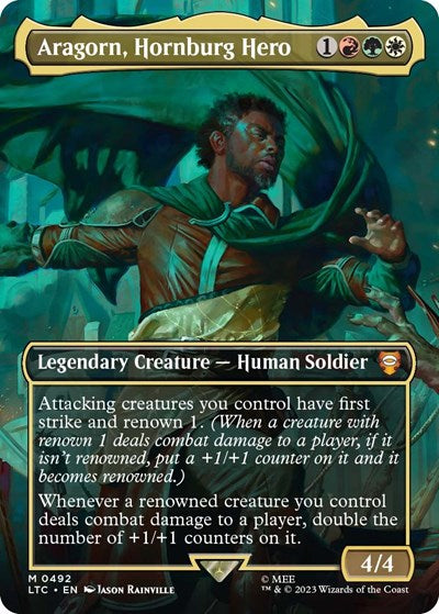 Aragorn, Hornburg Hero (Borderless) (Commander: The Lord of the Rings: Tales of Middle-earth) Near Mint Foil