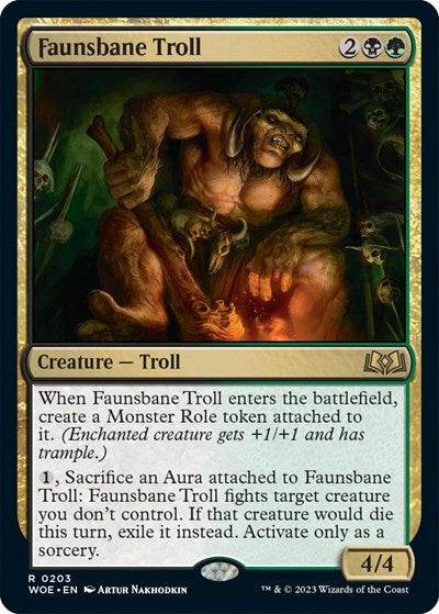 Faunsbane Troll (Wilds of Eldraine) Light Play Foil