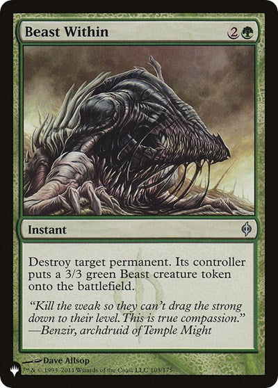Beast Within (NPH) (Secret Lair Commander: From Cute to Brute) Near Mint