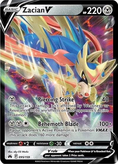 Zacian V (Crown Zenith) Near Mint Holofoil