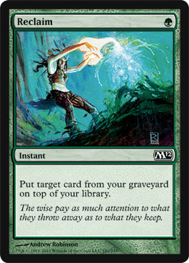 Reclaim (Magic 2012 Core Set) Light Play Foil
