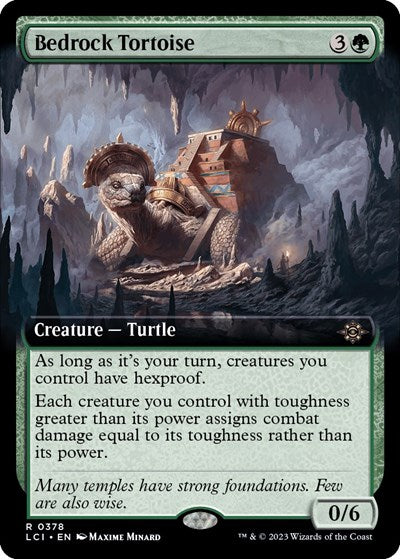 Bedrock Tortoise (Extended Art) (The Lost Caverns of Ixalan) Light Play