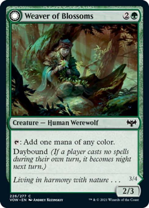 Weaver of Blossoms / Blossom-Clad Werewolf (Innistrad: Crimson Vow) Light Play Foil