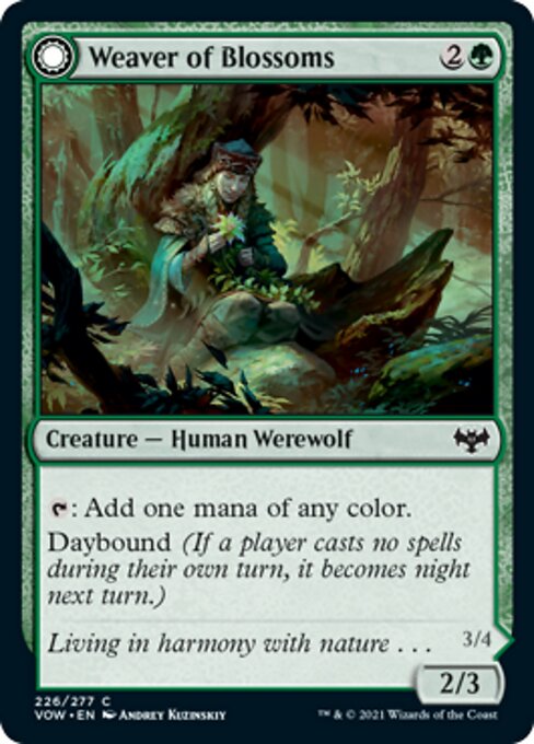 Weaver of Blossoms / Blossom-Clad Werewolf (Innistrad: Crimson Vow) Medium Play Foil