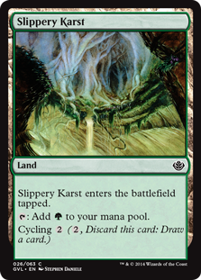 Slippery Karst (Duel Decks Anthology: Garruk vs Liliana) Light Play