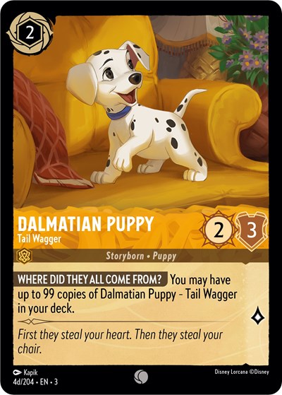 Dalmatian Puppy - Tail Wagger (4d/204) (Into the Inklands) Near Mint Cold Foil