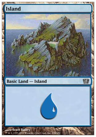 Island (338) (8th Edition) Light Play Foil