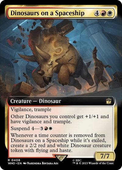 Dinosaurs on a Spaceship (Extended Art) (Universes Beyond: Doctor Who) Near Mint Foil