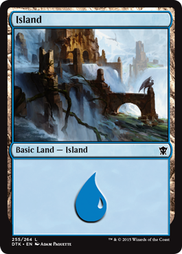 Island (255) (Dragons of Tarkir) Light Play Foil