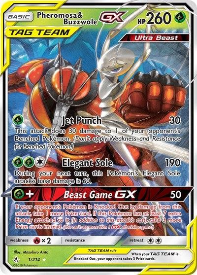 Pheromosa & Buzzwole GX (SM - Unbroken Bonds) Near Mint Holofoil