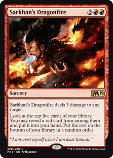 Sarkhan's Dragonfire (Magic 2019 Core Set) Medium Play