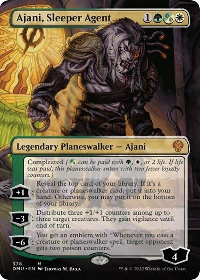 Ajani, Sleeper Agent (Borderless) (376) (Dominaria United) Medium Play