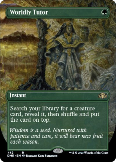 Worldly Tutor (Borderless) (Dominaria Remastered) Damaged / Poor