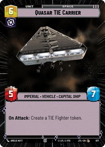 Quasar TIE Carrier (Hyperspace Foil) (Jump to Lightspeed) Near Mint Foil