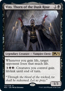 Vito, Thorn of the Dusk Rose (Magic 2021 Core Set) Medium Play