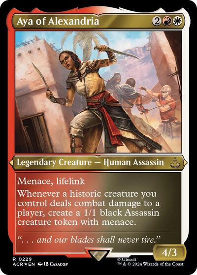 Aya of Alexandria (Foil Etched) (Universes Beyond: Assassin's Creed) Light Play Foil