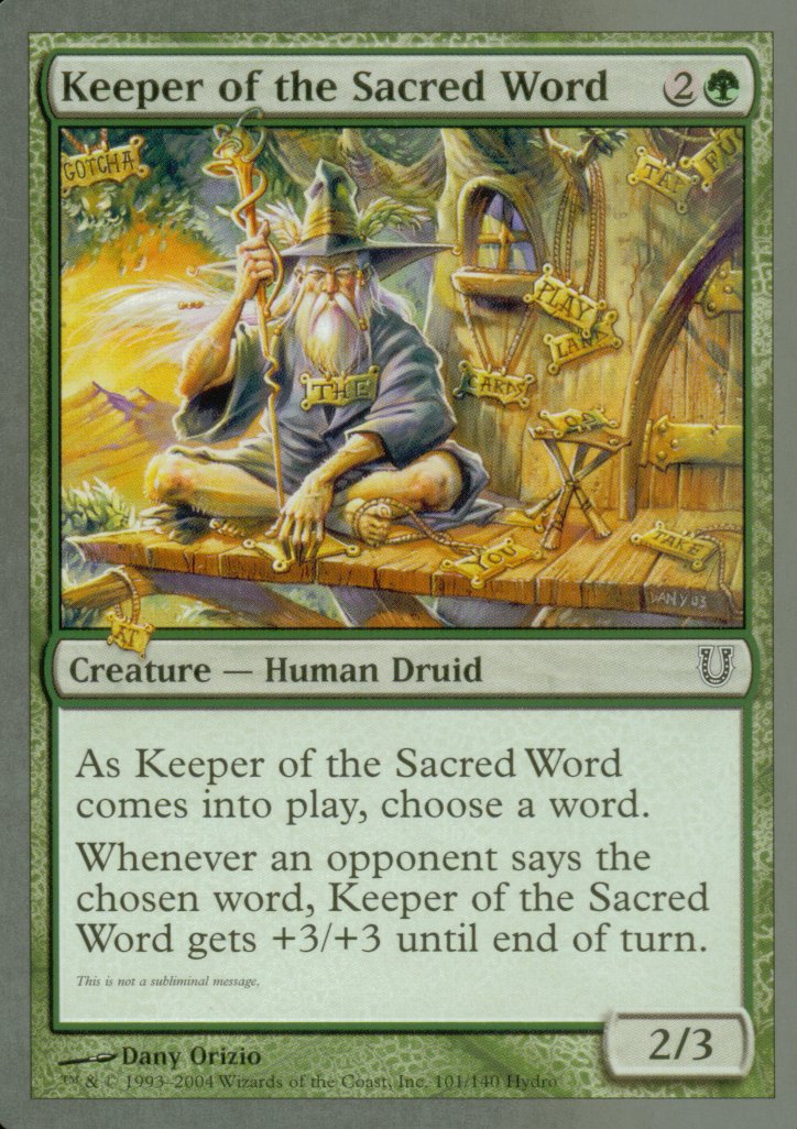 Keeper of the Sacred Word (Unhinged) Light Play