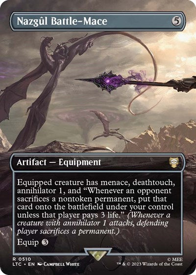 Nazgul Battle-Mace (Borderless) (Commander: The Lord of the Rings: Tales of Middle-earth) Light Play