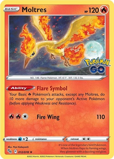Moltres (Pokemon GO) Light Play Holofoil