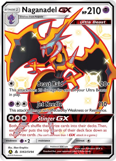 Naganadel GX (Hidden Fates: Shiny Vault) Near Mint Holofoil