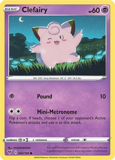 Clefairy (SWSH04: Vivid Voltage) Light Play Reverse Holofoil