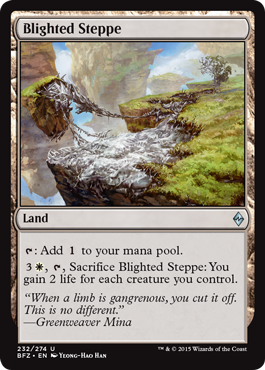 Blighted Steppe (Battle for Zendikar) Light Play