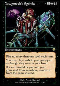 Yawgmoth's Agenda (Invasion) Light Play Foil