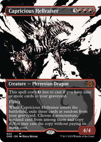 Capricious Hellraiser (Showcase) (Step-and-Compleat Foil) (Phyrexia: All Will Be One) Near Mint Foil