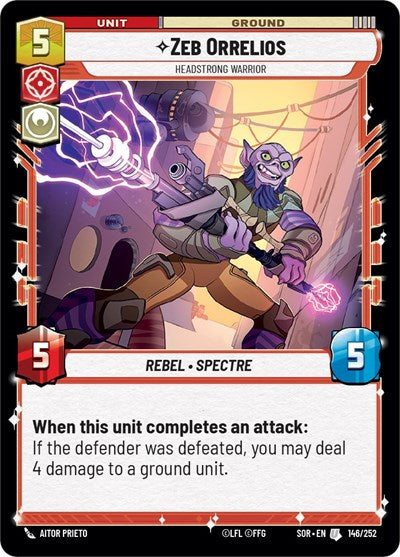 Zeb Orrelios Headstrong Warrior (Spark of Rebellion) Near Mint Foil