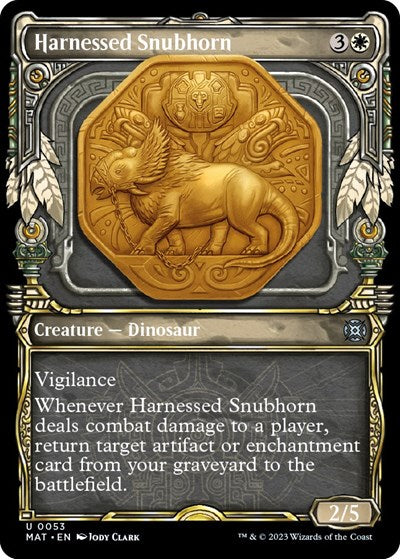 Harnessed Snubhorn (Showcase) (March of the Machine: The Aftermath) Near Mint Foil