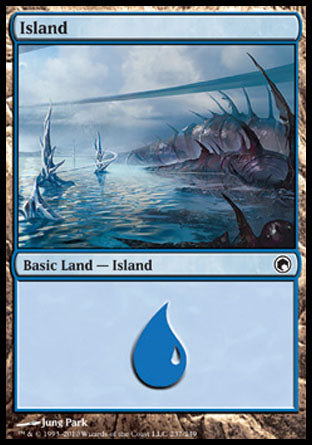 Island (237) (Scars of Mirrodin) Light Play Foil