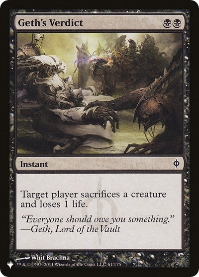 Geth's Verdict (The List) Near Mint
