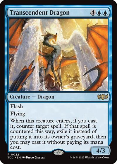 Transcendent Dragon (Commander: Tarkir: Dragonstorm) Light Play