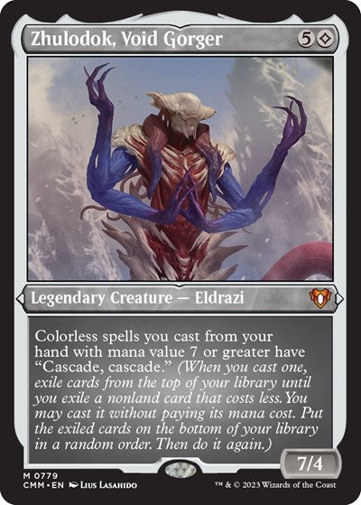 Zhulodok, Void Gorger (Display Commander) (Foil Etched) - Thick Stock (Commander Masters) Near Mint Foil