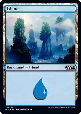 Island (268) (Magic 2020 Core Set) Heavy Play Foil