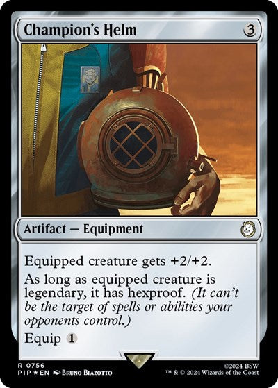 Champion's Helm (Surge Foil) (Universes Beyond: Fallout) Light Play Foil