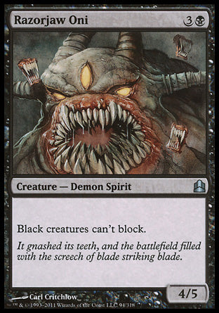 Razorjaw Oni (Saviors of Kamigawa) Light Play Foil