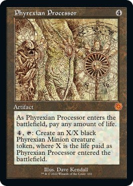 Phyrexian Processor (Schematic) (The Brothers' War: Retro Frame Artifacts) Light Play Foil