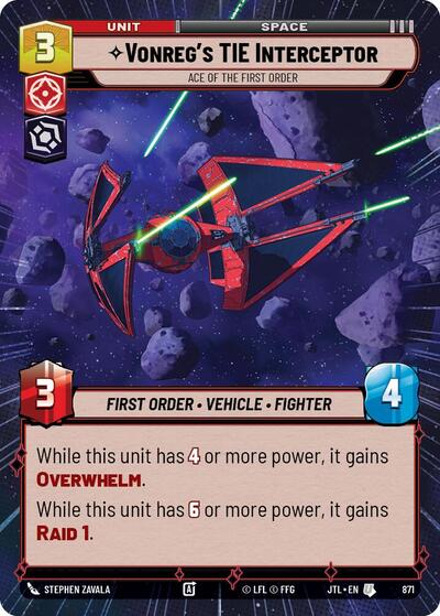 Vonreg's TIE Interceptor Ace of the First Order (Hyperspace Foil) (Jump to Lightspeed) Near Mint Foil