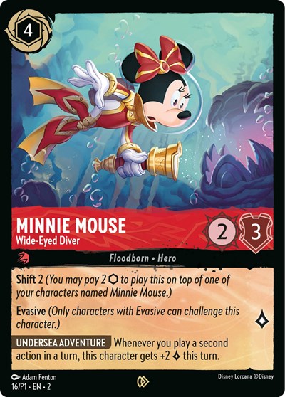 Minnie Mouse - Wide-Eyed Diver (Disney Lorcana Promo Cards) Near Mint Cold Foil