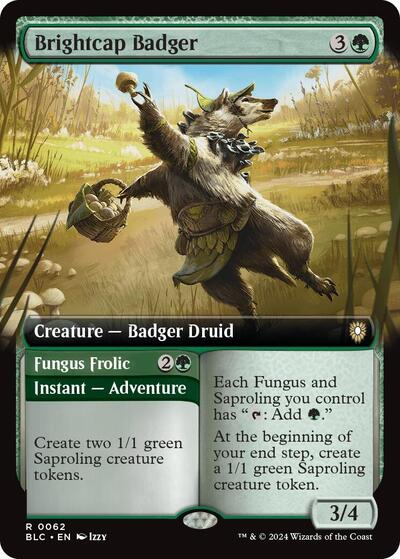 Brightcap Badger (Extended Art) (Commander: Bloomburrow) Light Play