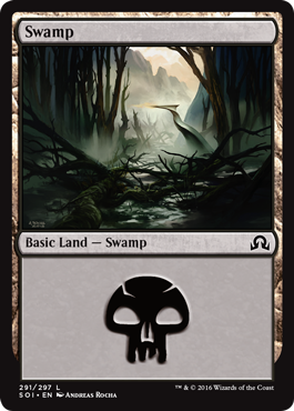 Swamp (291) (Shadows Over Innistrad) Light Play Foil