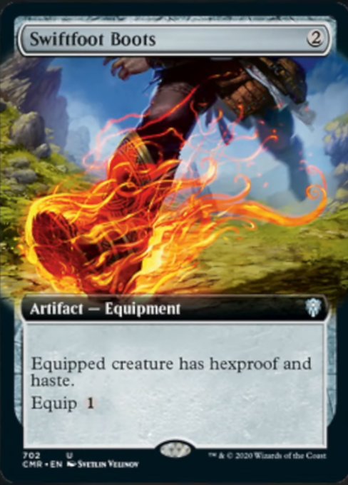 Swiftfoot Boots (Extended Art) (Commander Legends) Light Play Foil