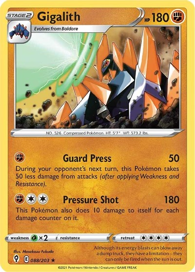 Gigalith (SWSH07: Evolving Skies) Light Play Reverse Holofoil