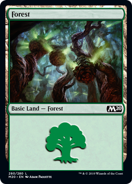 Forest (280) (Magic 2020 Core Set) Light Play Foil