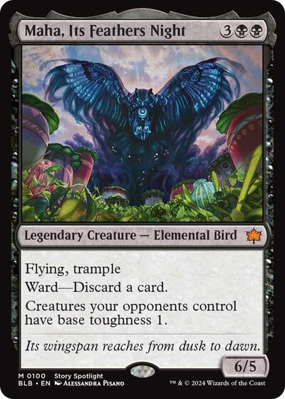 Maha, Its Feather Night (Bloomburrow) Light Play Foil