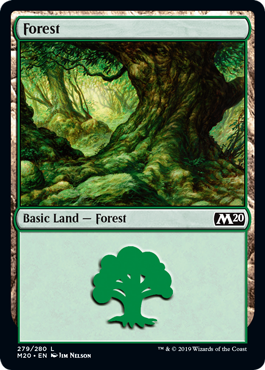 Forest (279) (Magic 2020 Core Set) Medium Play Foil