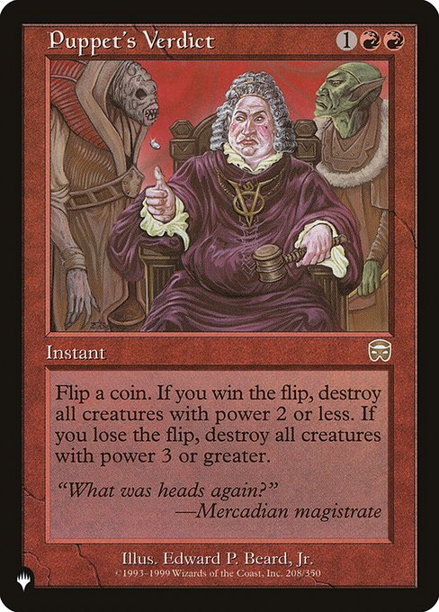 Puppet's Verdict (The List) Near Mint