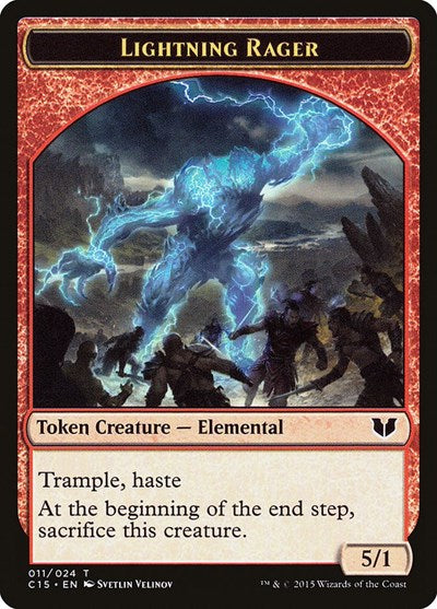 Lightning Rager / Lightning Rager Double-Sided Token (Commander 2015) Light Play