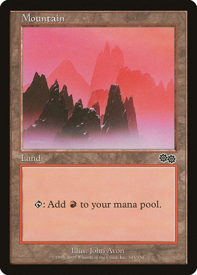 Mountain (345) (Urza's Saga) Medium Play